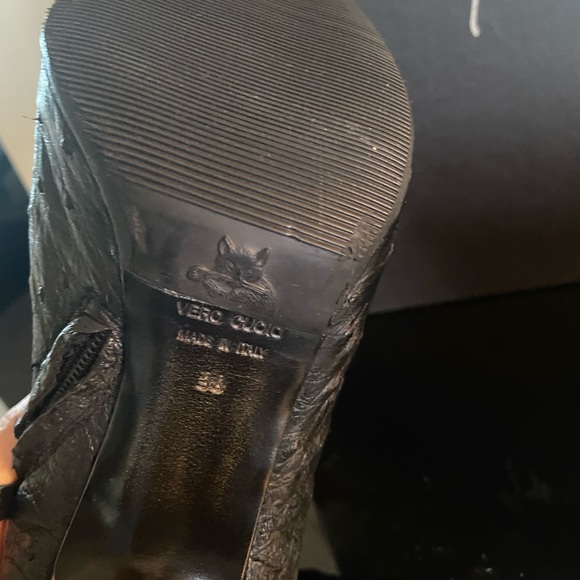 Giuseppe Zantotti Black and Silver Ostrich Bootie  Shoe Very Rare Size 38 - Picture 12 of 13